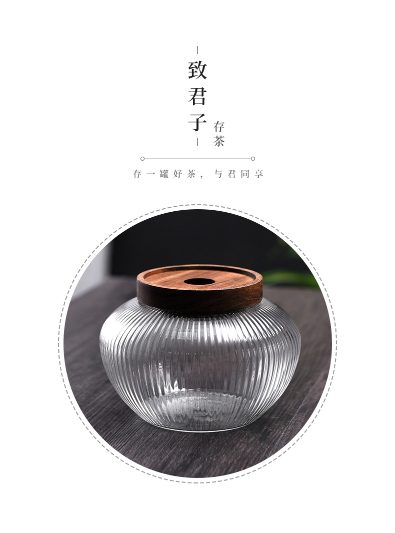 Ceramic story Japanese tea pot pu 'er tea pot metal tea warehouse transparent big seal tank storage receive jar