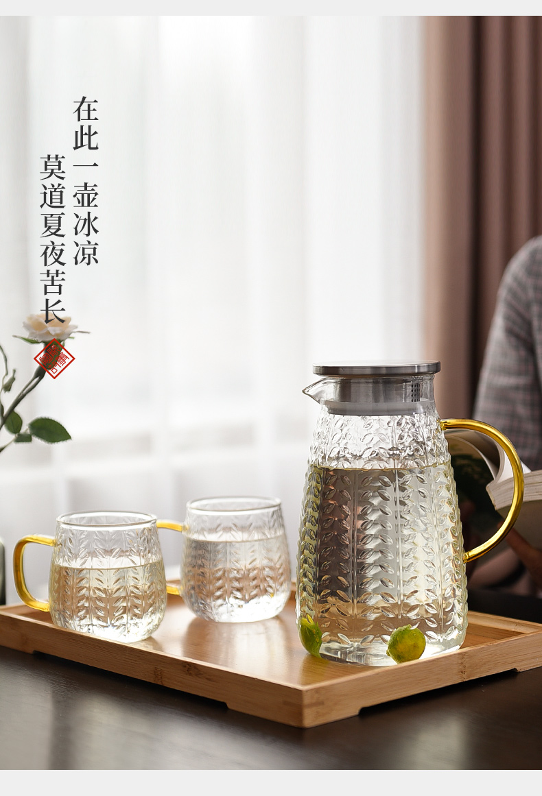 Ceramic story more cold water kettle suit glass high - temperature high - capacity Nordic cold boiled water, water kettle