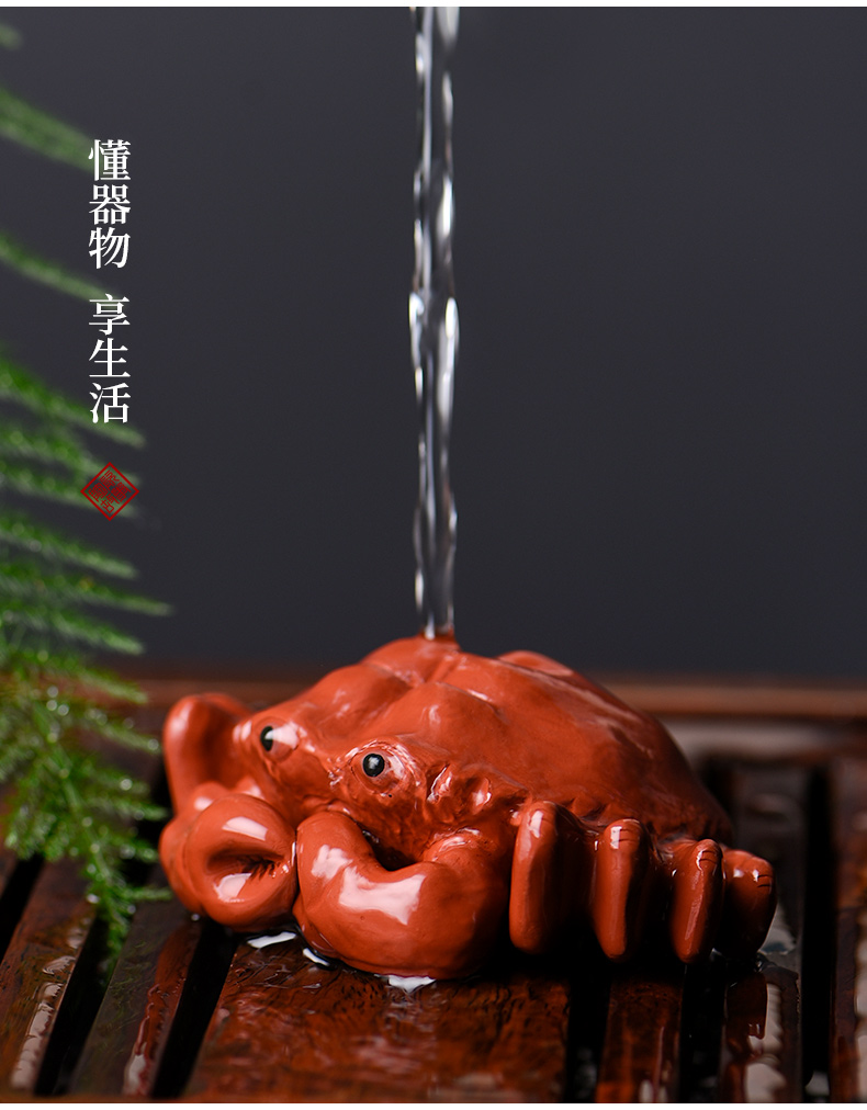 Ceramic story purple sand tea pet boutique creative is a manual crab furnishing articles tea tea play kung fu tea accessories