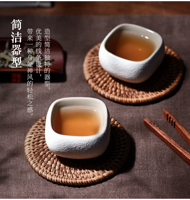 Ceramic story kung fu tea cups personal special masters cup single CPU hat to Japanese tea tea set, Ceramic cups