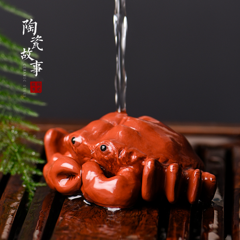 Ceramic story purple sand tea pet boutique creative is a manual crab furnishing articles tea tea play kung fu tea accessories