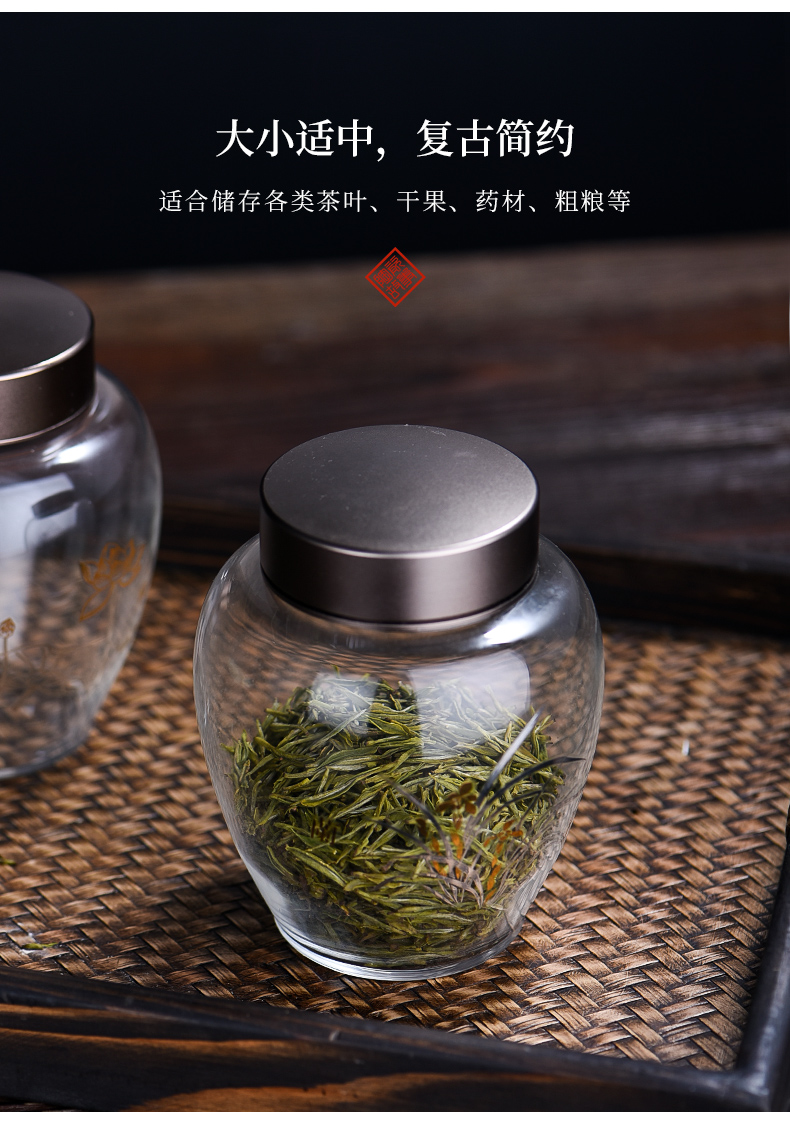 Ceramic story caddy fixings glass sealed as cans creative household moistureproof pot receives Chinese puer tea pot