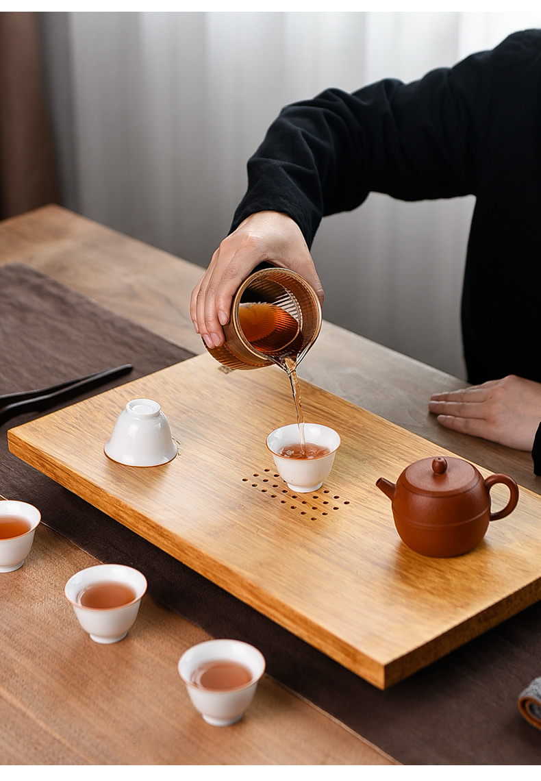 Ceramic plate of solid wood tea tray was drop story home Japanese small tea set contracted bamboo tray was dry mercifully tea set