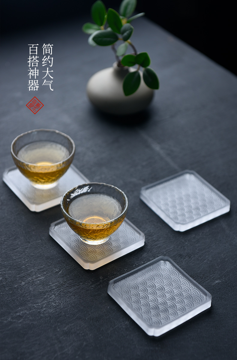 The Story of pottery and porcelain cup mat tea insulation pad Japanese glass saucer kung fu tea accessories cup base