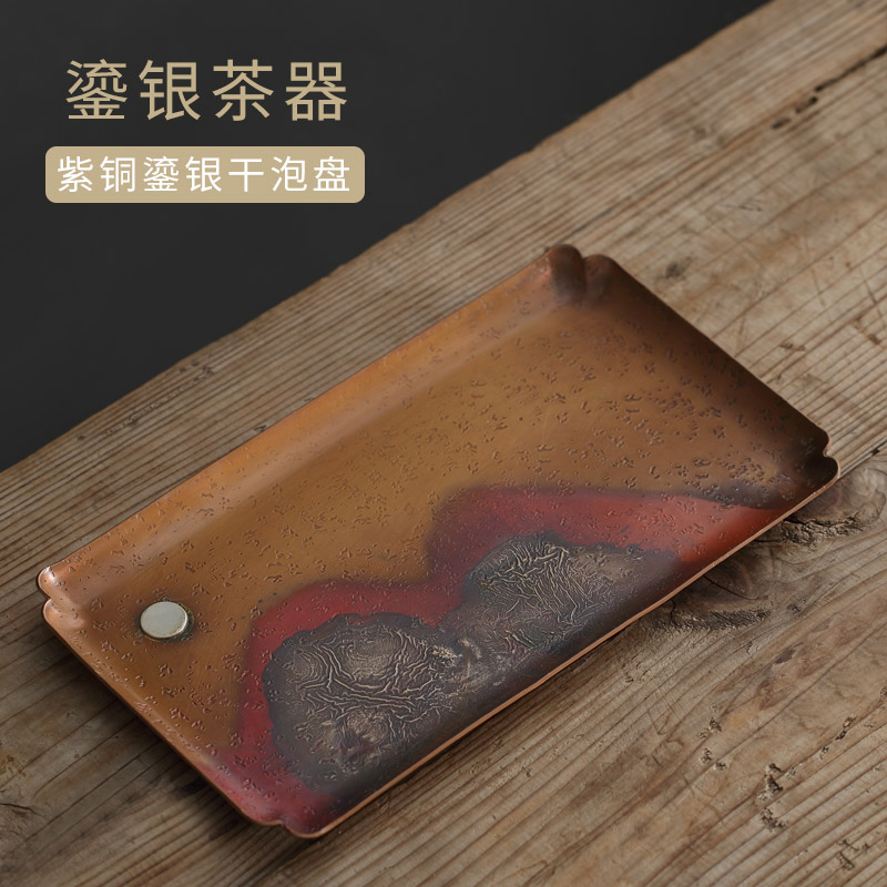 Ceramic story Japanese copper mine loader silver plate manually restoring ancient ways tea tray saucer cup mat cup insulation pad tea accessories