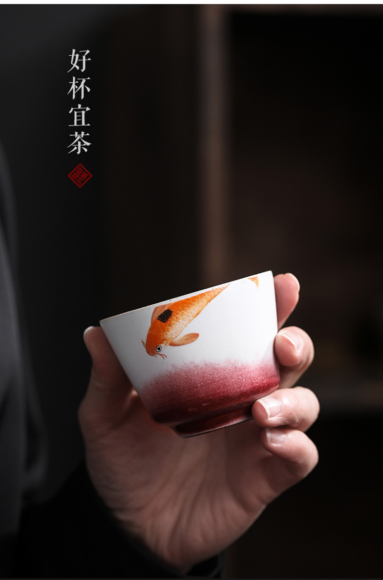 Story of pottery and porcelain teacup tea sample tea cup, kung fu tea bowl hand - made single cup gift boxes manual master CPU