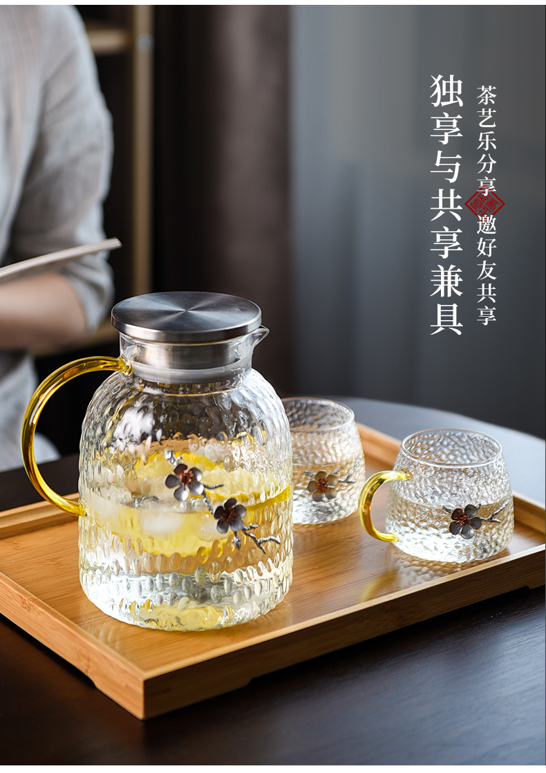 Ceramic story more creative cold glass suits for stick kettle tin heat explosion cold boiled water household glass kettle