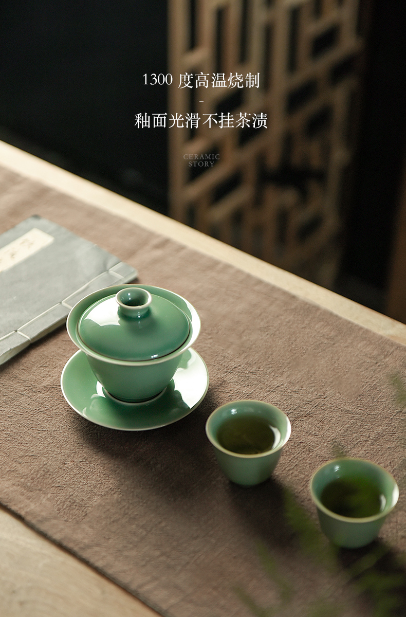 Ceramic story tureen single is not a hot cup of jingdezhen tea service heat - resistant household size 3 to make tea tureen