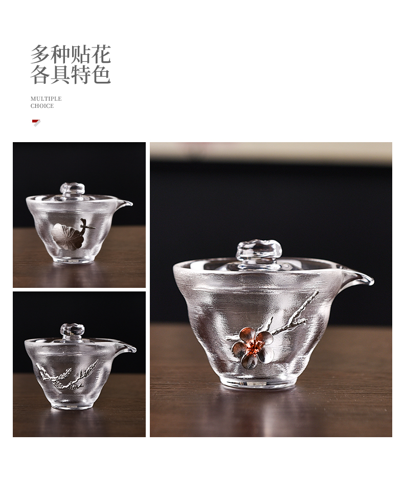 Ceramic story tureen household Japanese contracted and high temperature resistant glass hammer kung fu tea sets tea bowl cups