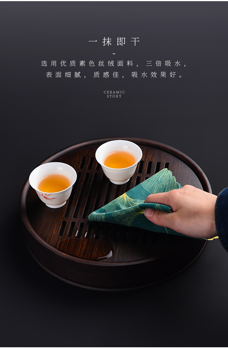 Story of pottery and porcelain tea towel thickening suction a pot of zen tea table cloth towel wipes coloured drawing or pattern of high - grade tea table cloth pad