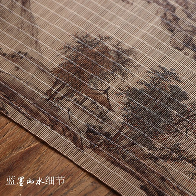 Ceramic story bamboo tea table small color printing and fine bamboo filament mat table flag zen tea tray tea tea accessories