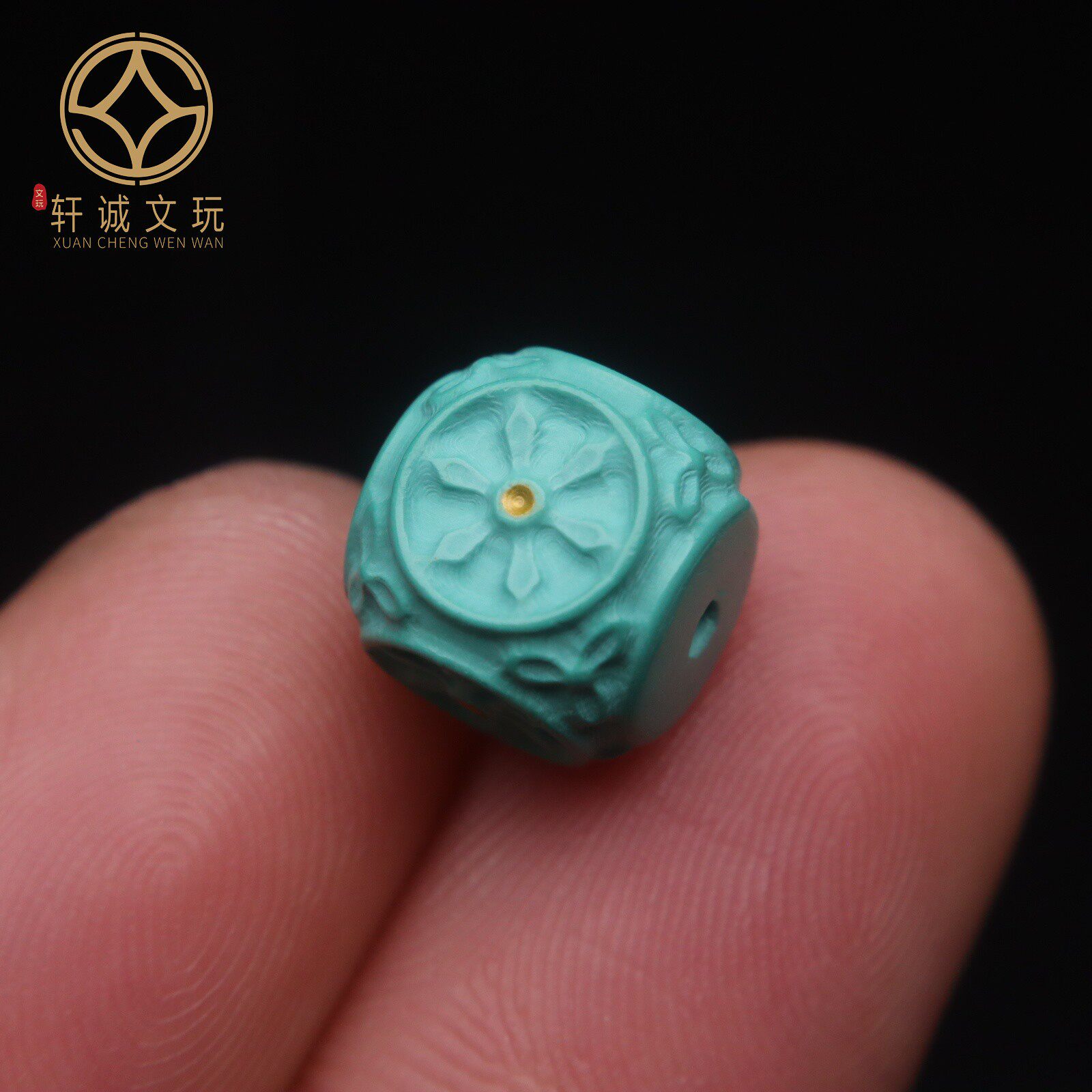 DIY аксессуары 优化高瓷镶嵌绿松石蒙松金刚杵方珠隔珠散配珠手持108长串diy配饰