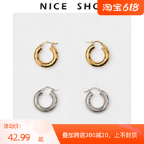 NICE plated 18k gold and American classic circles ear rings 100 hitch minimalist lukewarm ring earrings Earrings Joe New Years Eve Earrings