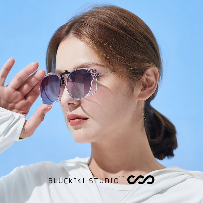 Blue its hd polarized sunglasses clip men's and women's ultra-light anti-UV driving vintage myopic sunglasses hanging film