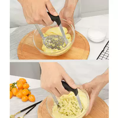 Mashed potato press Stainless steel baby auxiliary food press potato press Household manual yam mashed potato masher