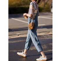 2021 light luxury new style back to the girls  generation sentimental sweet playful cute casual comfortable strap jeans summer