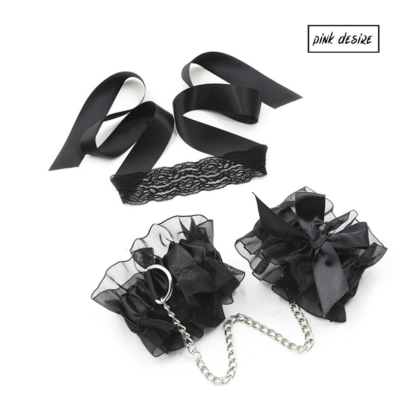Lightly adjust chiffon with handcuff eye mask combination