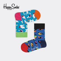 HappySocks Tide brand baby men and women baby middle tube socks cotton socks spring and autumn cotton comfortable breathable stockings