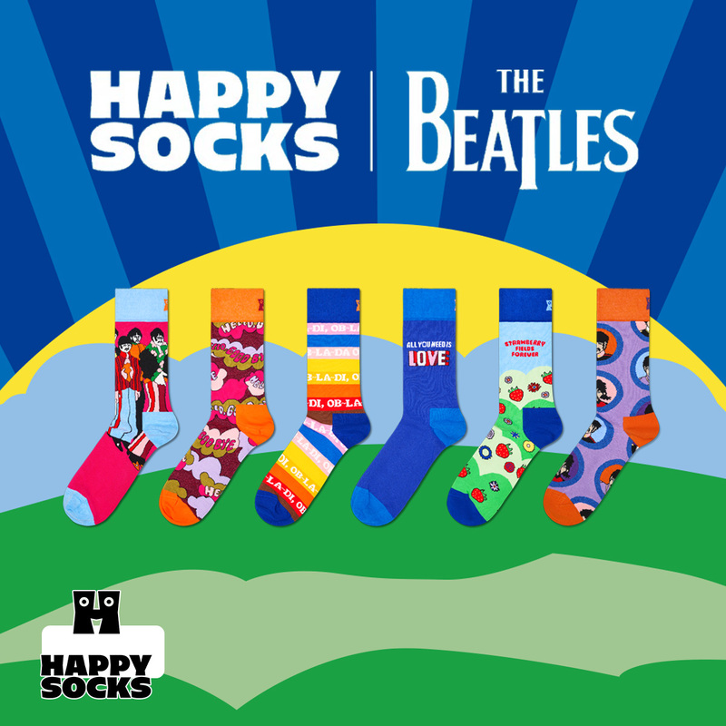 [2026 Autumn/Winter New Collection] Happy Socks X the Beatles Collaboration Designer Niche Mid-Calf Socks