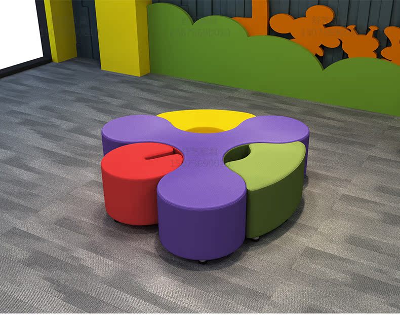 Sofa hình thiết kế sáng tạo đồ nội thất bến tàu phân tử trung tâm mua sắm giải trí khu vực chờ thư viện mẫu giáo kết hợp sofa - Nội thất khách sạn tủ quần áo nhựa
