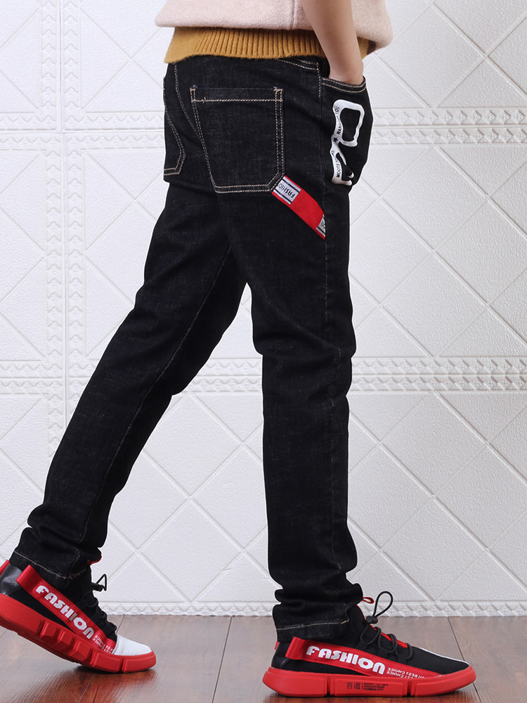 Boys jeans 2021 spring and autumn new Korean version of children's handsome fashion pants in large children's casual loose tide