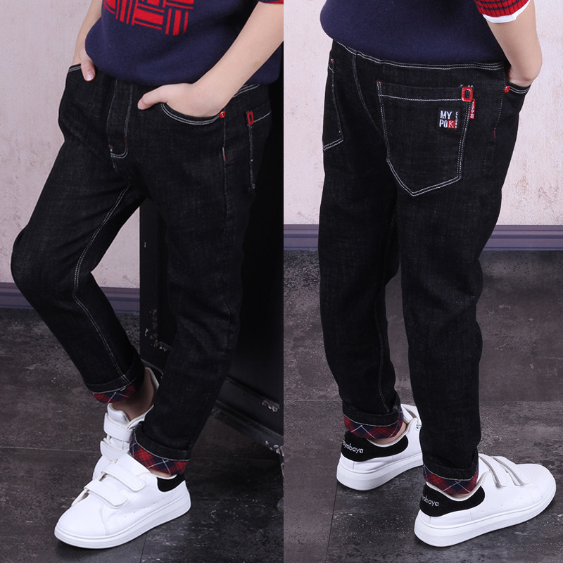Boy gush jeans 2022 autumn winter clothing new children's pants to wear in gas CUHK boy boy casual pants tide