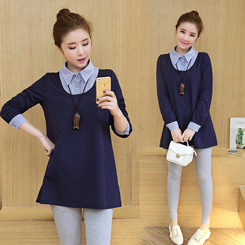 Clear cabin special treatment for pregnant women's autumn clothes 2020 Spring and autumn clothes large size Sizes Loose Pure Cotton T-shirt Fashion Suit