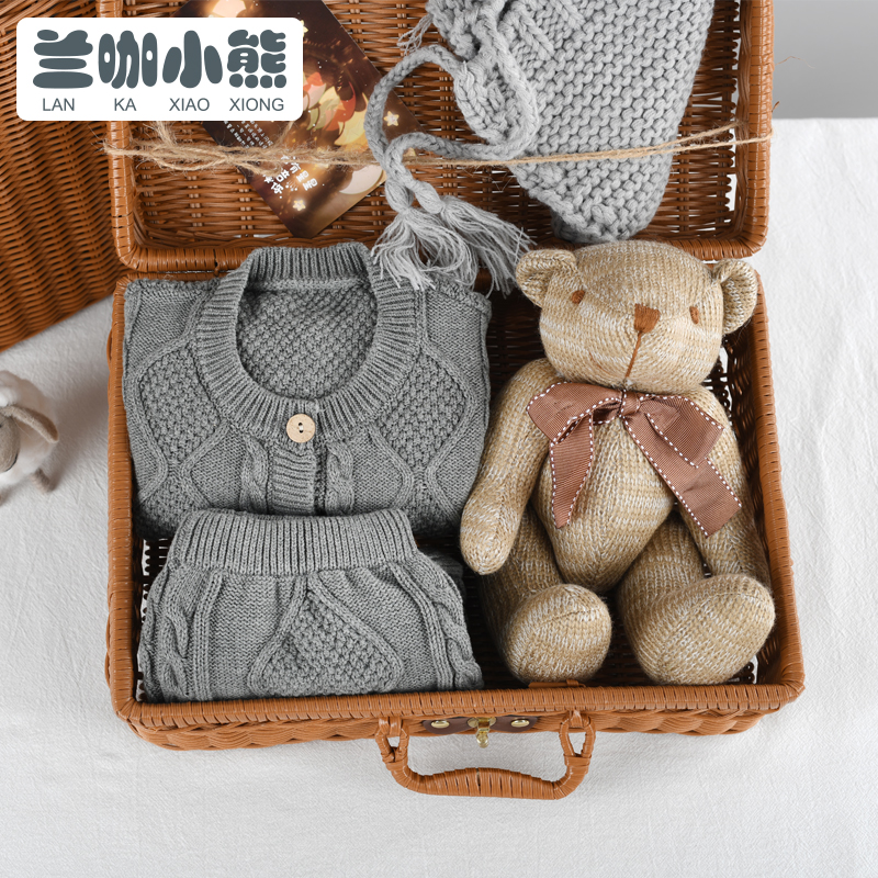 Summer baby suit gift box Newborn baby clothes gift box pure cotton full moon baby clothes gift gift just born