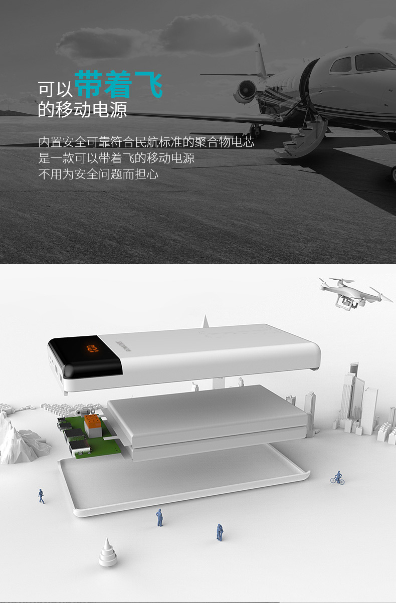 Luoma Shi / ROMOSS số lượng lớn sạc Po 20000 mA thông minh điện thoại di động màn hình hiển thị kỹ thuật số táo đỏ - Ngân hàng điện thoại di động sạc dự phòng redmi