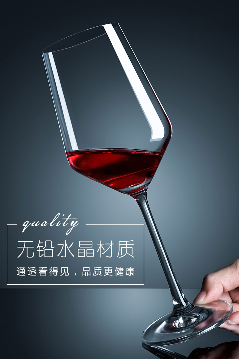 Rượu vang đỏ đặt nhà decanter Kính lớn châu Âu 6 Gói rượu pha lê ly rượu vang bộ 4 chén uống rượu đẹp
