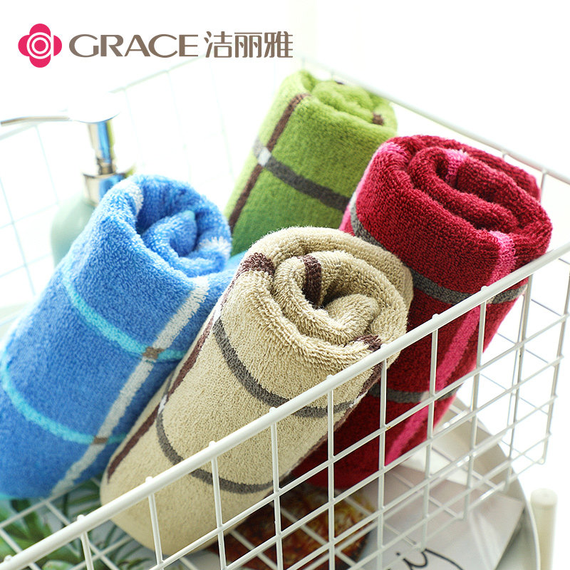 Lilly Towel Pure Cotton Wash Face Home Adult Male And Female Thickened Soft Absorbent Plaid Couple Face Towels 2 dress