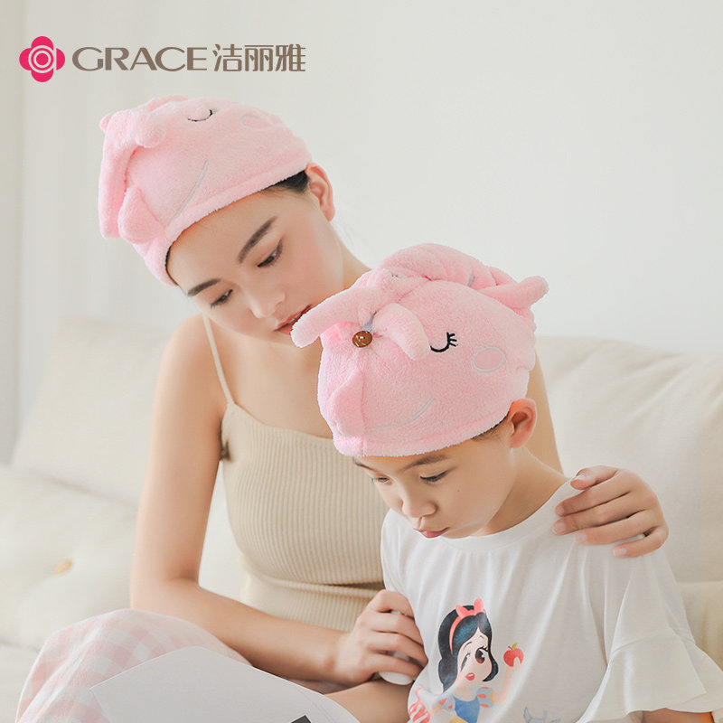 Clean Liya Hair Hat Woman Super Super Absorbent Speed Dry Towel Bag Headscarf Cute Bath Hat Dry Hair Towel Rub Hair 2 strips