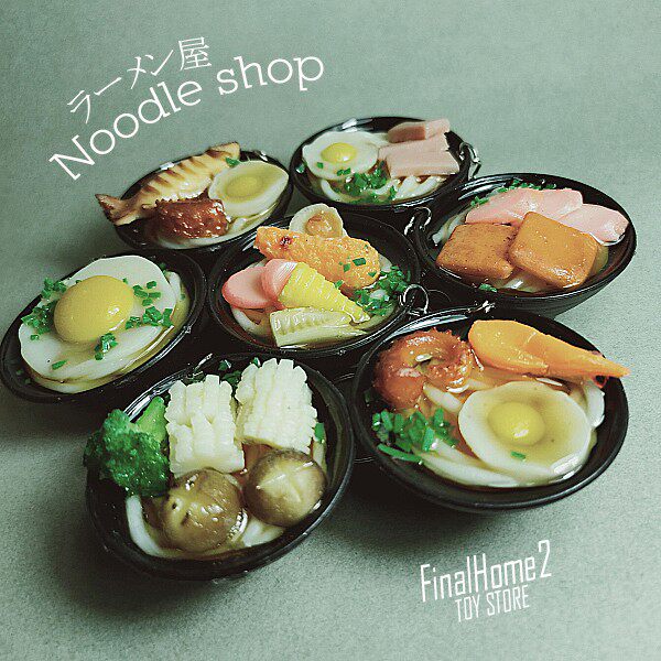Export Creativity Japan Sushi Oolong Noodles Bowl Pull Noodles Emulation Food Key Buckle Pendant Gift Bag hanging decoration