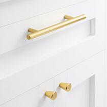 Nordic cabinet door handle copper cabinet handle wardrobe drawer single hole handle light luxury modern simple gold handle