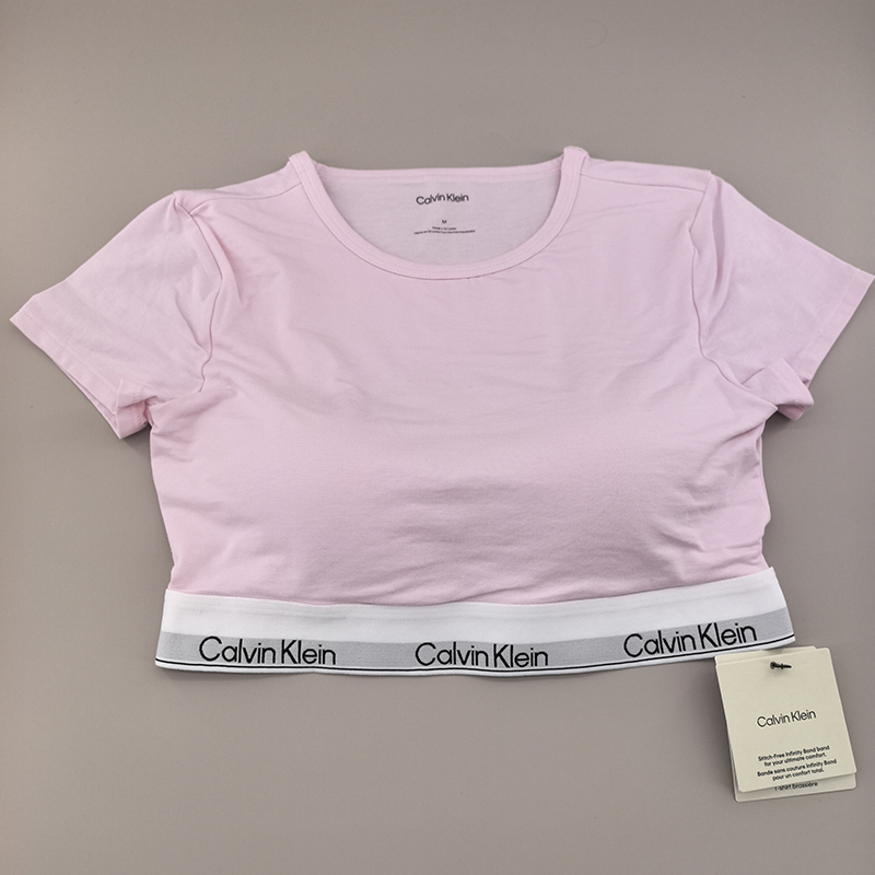 Instant Delivery Ck Women's Underwear Without Underwire, Light Sports Fitness Inner Wear, Short-Sleeved T-Shirt Style Underwear with Chest Pads Qf8495 Instant Delivery Ck Women's Underwear Without Underwire, Light Sports Fitness Inner Wear, Short-Sleeved T-Shirt Style Underwear with Chest Pads Qf8495