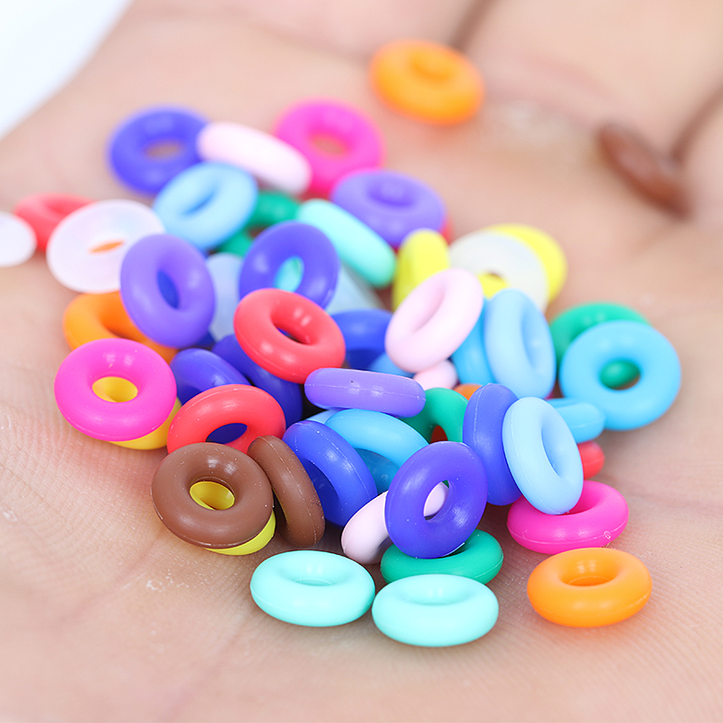 Yudu DIY chain non-slip ring gasket positioning ring Silicone bead rubber ring Elastic rubber ring Multicolored red rope