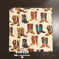 Western cowboy square towel of American origin Face towel bib Pure cotton soft cowboy boots pattern Ju Lok club