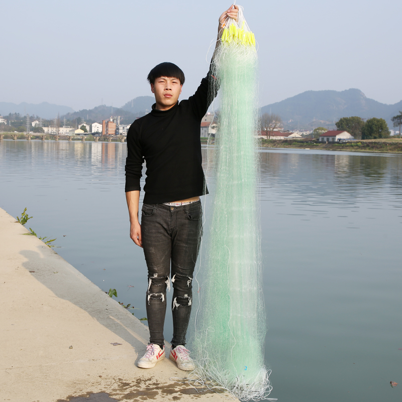 Day out fishing nets imported turquoise 2 m high three layers plus coarse sink mesh glued nets Nets Hanging Mesh Fishing Nets Silk-screen Sink 