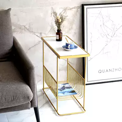 北欧大理石小边几轻奢沙发侧边柜客厅角几床头桌床边桌长方形窄桌