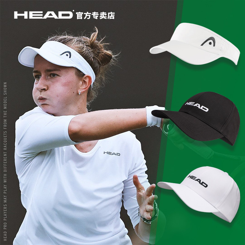HEAD テニスキャップ、新スタイル、トップレスまたはオープントップのスポーツキャップ、夏のサンシェードベースボールキャップ、ベルクロ留め、ユニセックス。
