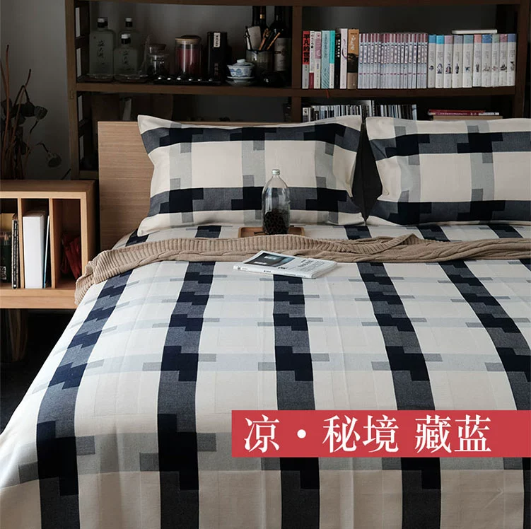 Cũ thô bông mat dày bông khăn trải giường ba mảnh hè ghế máy lạnh Ruanxi con - Thảm mùa hè chiếu mây tự nhiên