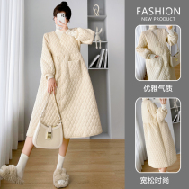 Pregnancy Maternity Dress Winter Dress Superior Sense Large Code Loose Down down clothes Winter Bubble sleeves Cotton Clog cotton clothes autumn winter