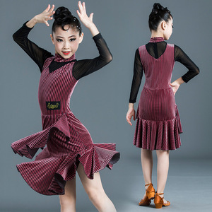 Girls Latin Dance Dresses Children Latin dance dress professional dance dress girl practice performance skirt standard competition dress