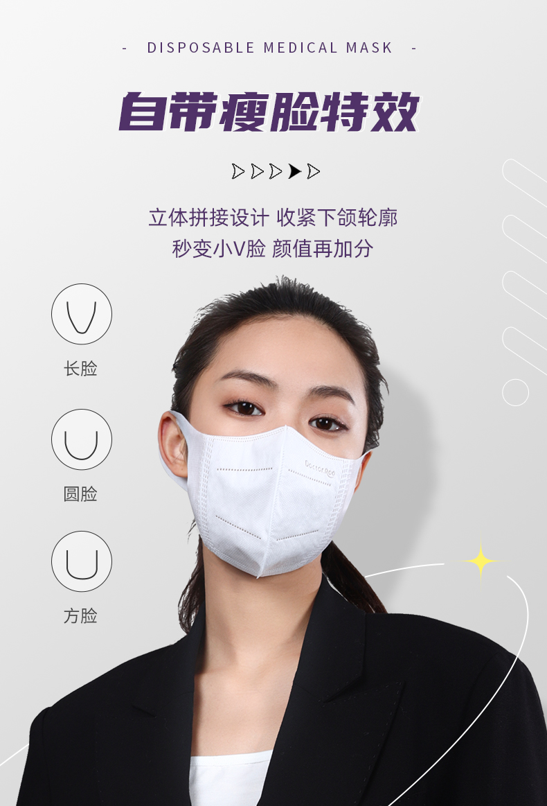 袋鼠医生 3D立体医用口罩20片*2盒 图4