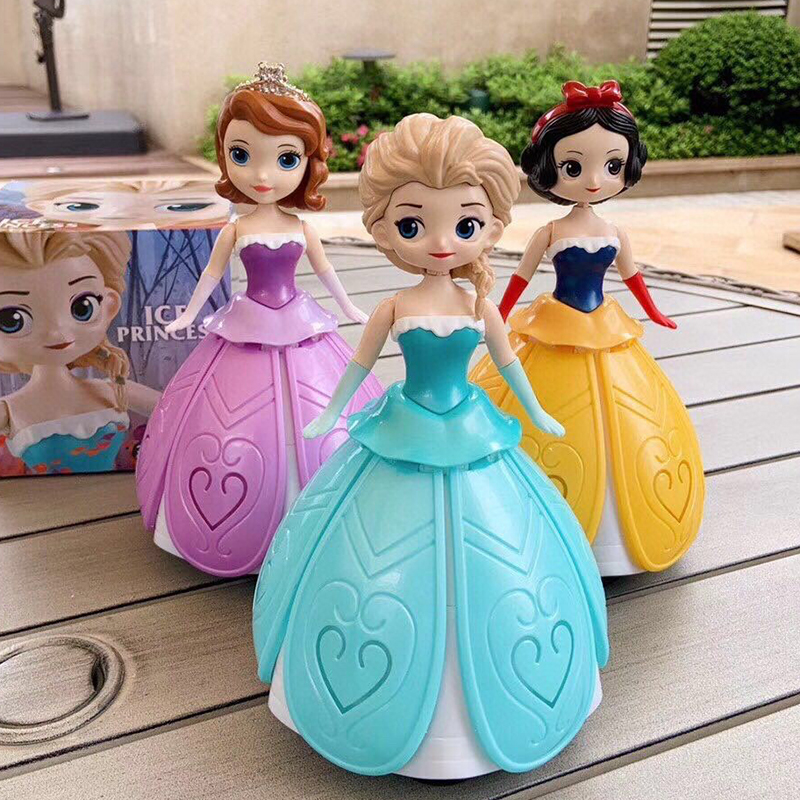 Ice and Snow Doll Electric Light Music Snow Doll Dancing Rotating Luminous Toy Children Female Gift