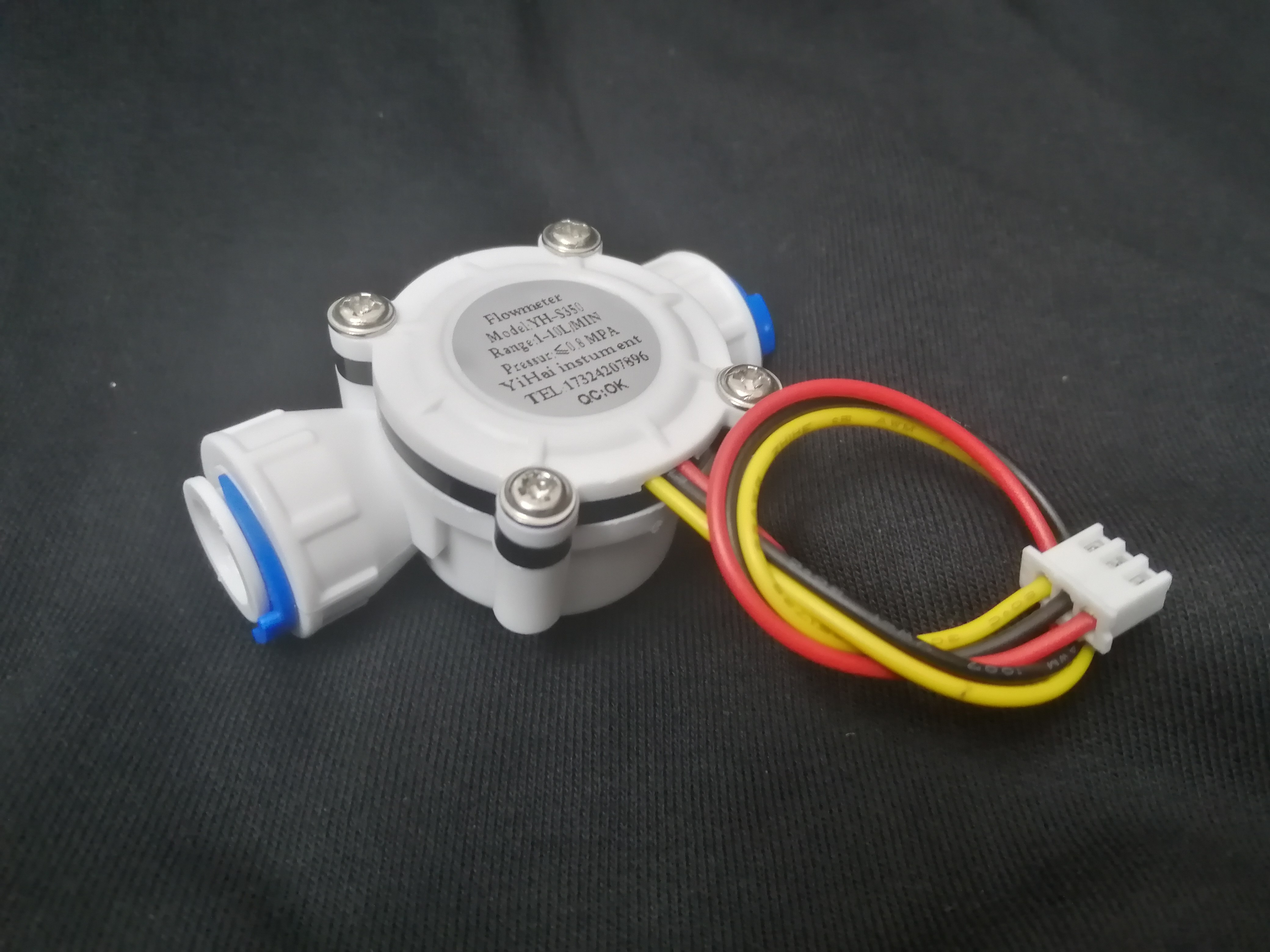 2-point quick-connect water flow sensor micro Hall pulse liquid water purifier 3-point PE pipe quick-connect turbine flow meter