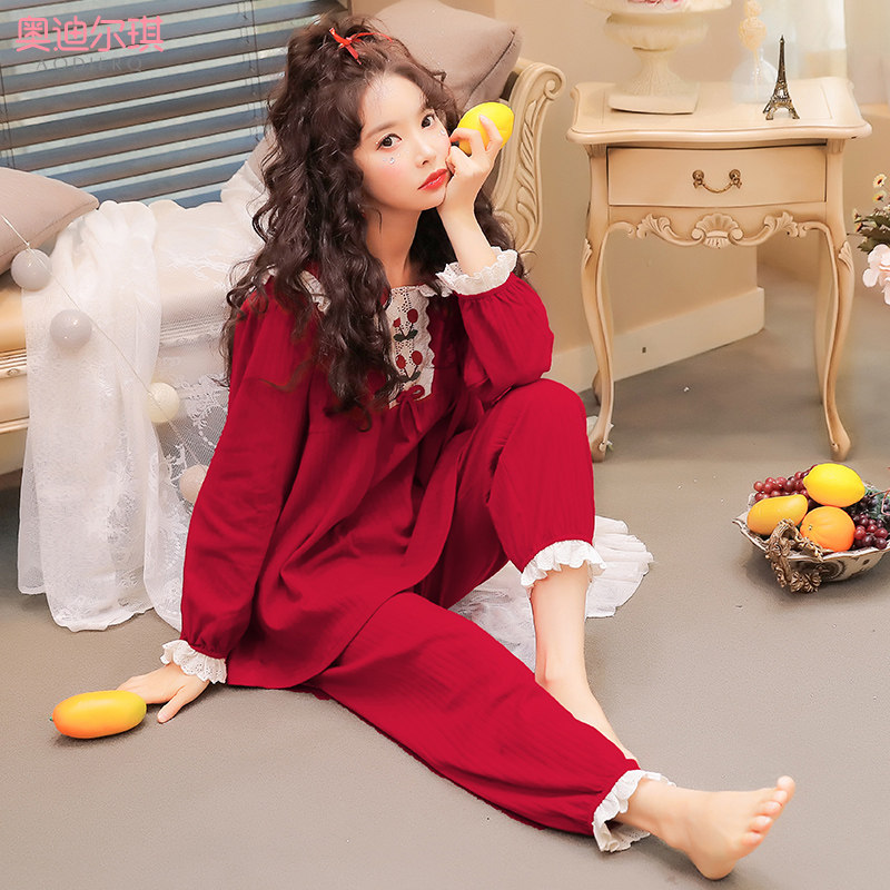 Confinement clothing spring and autumn cotton postpartum breastfeeding maternity pajamas In October hospitalization waiting for maternity winter home wear 9