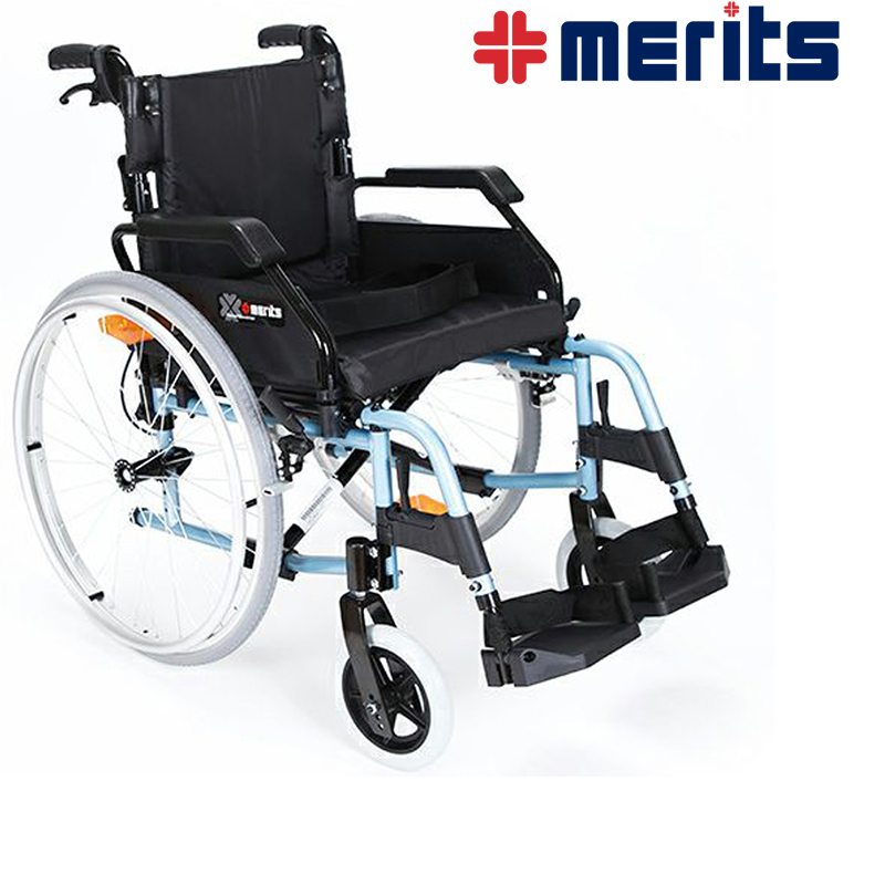 Meilichi wheelchair for the elderly people with disabilities Lightweight folding aluminum alloy widened and increased fat adult scooter L125