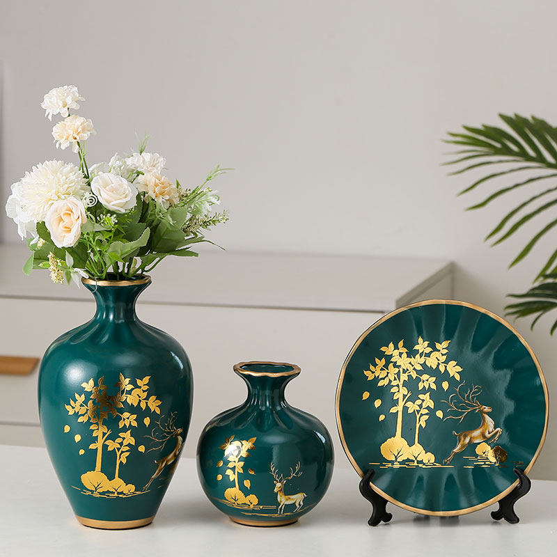 Creative minimalist European-style ceramic vase ornaments Modern light luxury living room porch TV cabinet wine cabinet home decorations