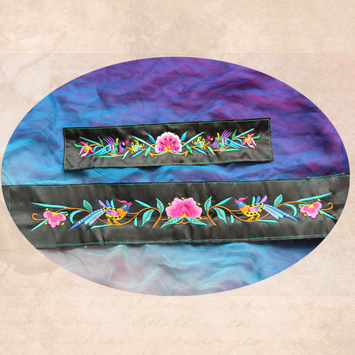 Imitation pine peach embroidery Machine embroidery piece Miao embroidery embroidery short lace Clothing accessories Handmade accessories